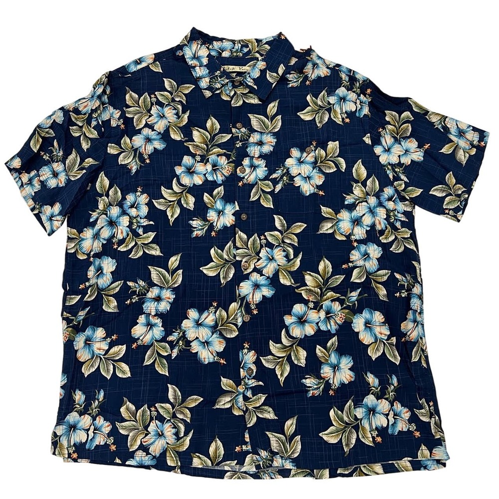 Men's Batik Bay Short Sleeve Button Up Easy Care Tropical Floral Shirt Sz XXL